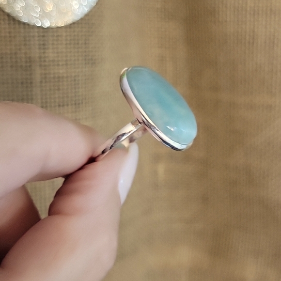 AMAZONITE BOLD OVAL RING - Picture 5 of 8